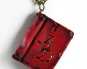Personalized Red Beloved Book Necklace, jewelry, handmade