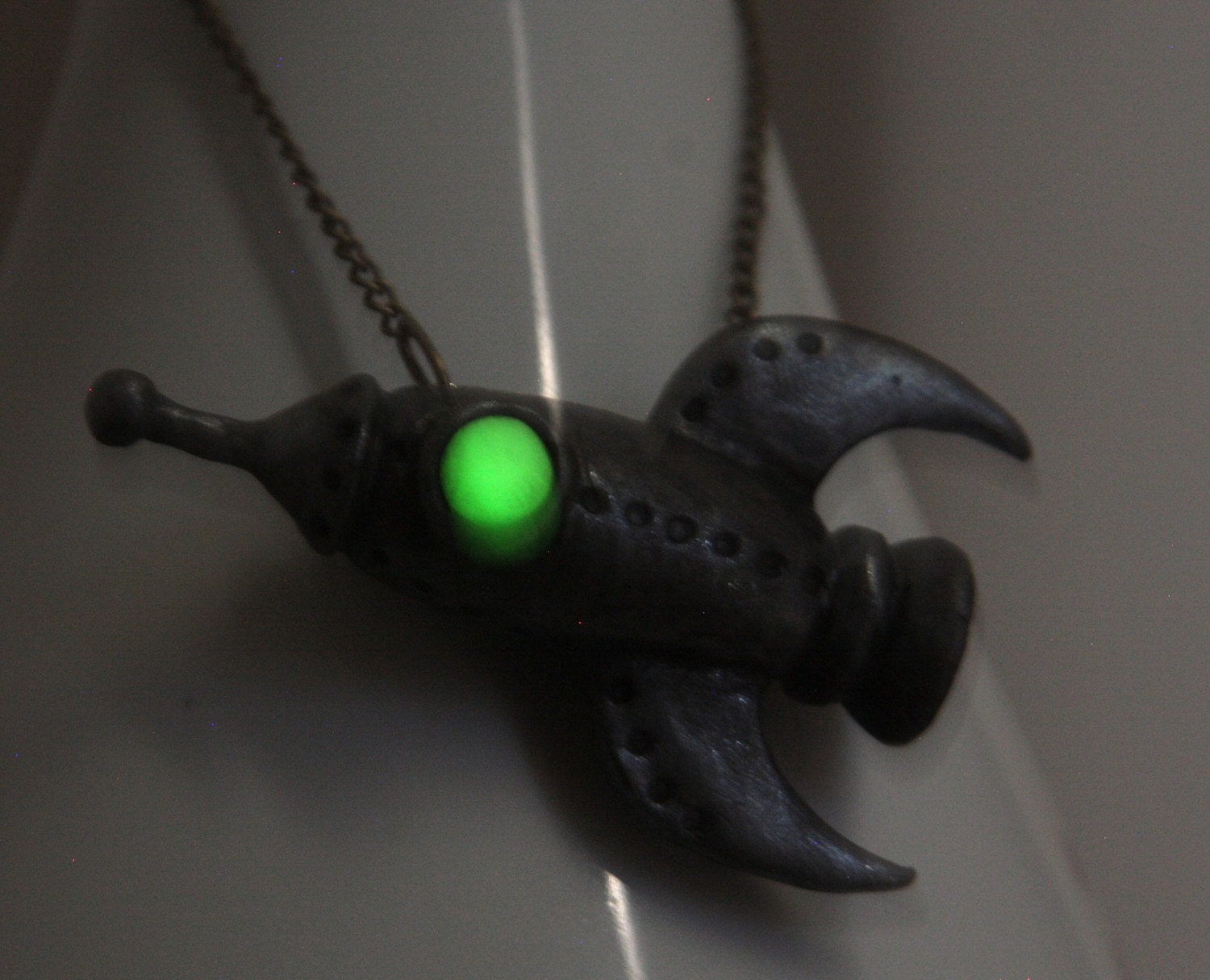 Retro Space Rocket, Necklace, Handmade