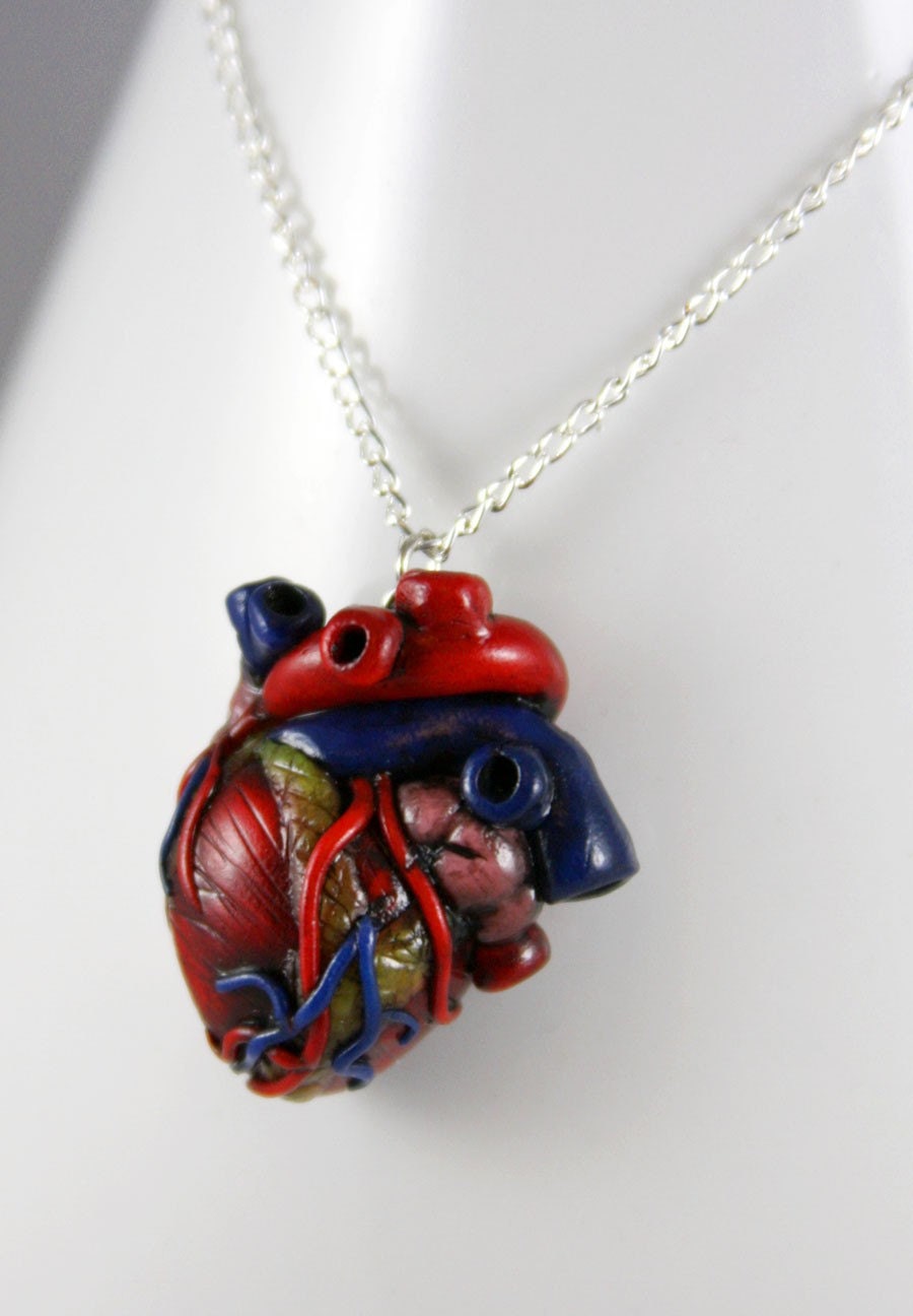 How Much I Love You, Anatomical Heart Necklace, Jewelry, Handmade