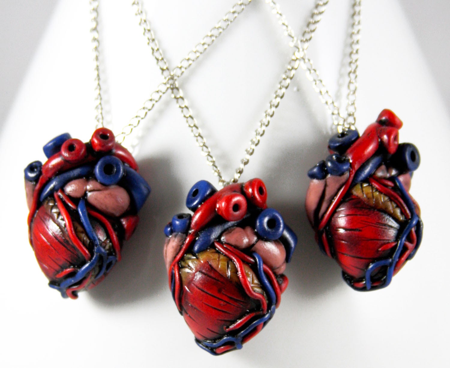 How Much I Love You, Anatomical Heart Necklace, Jewelry, Handmade