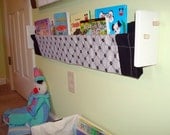 Book Magazine Storage Sling - black and white - Check out my shop for more options