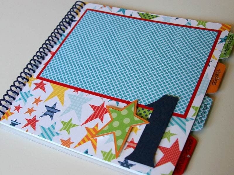 First Birthday Gift/Baby Book Boy/Birthday Album Photo Book and Journal - RILEY Design Il_570xn
