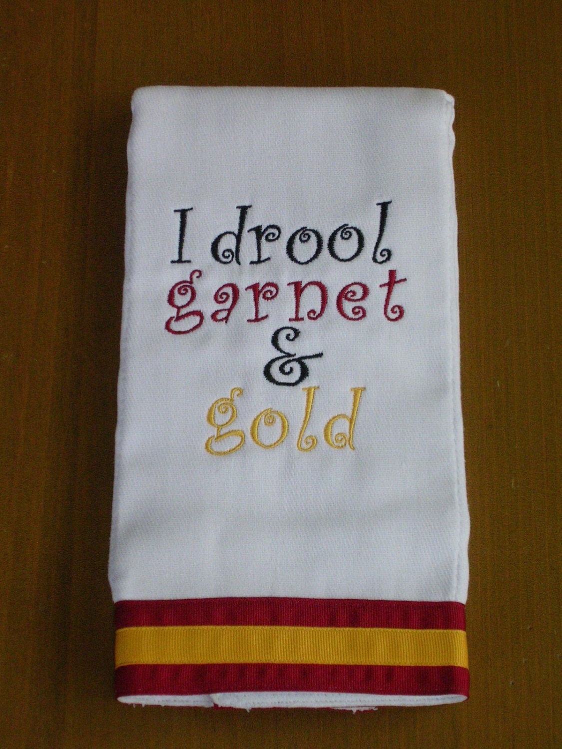 Burp Cloth I Drool Garnet and Gold