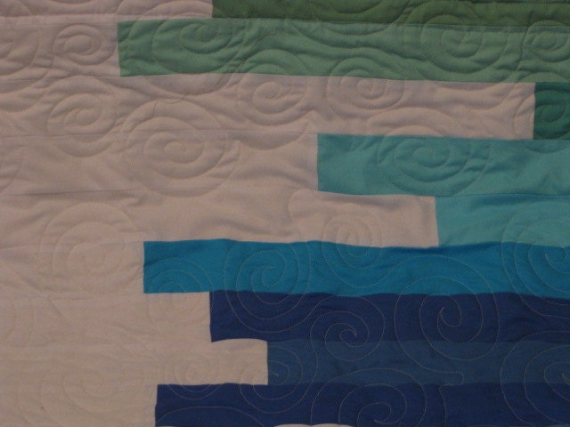 Line Art Quilt Abstract Twin Quilt Ready to Ship