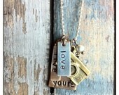 Mixed metal necklace for Photographer or life-moment-catcher ---- Live Love. Make your Memories