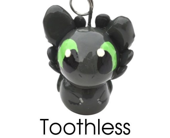 GLOWING Toothless the Dragon cell phone charm How to Train Your Dragon