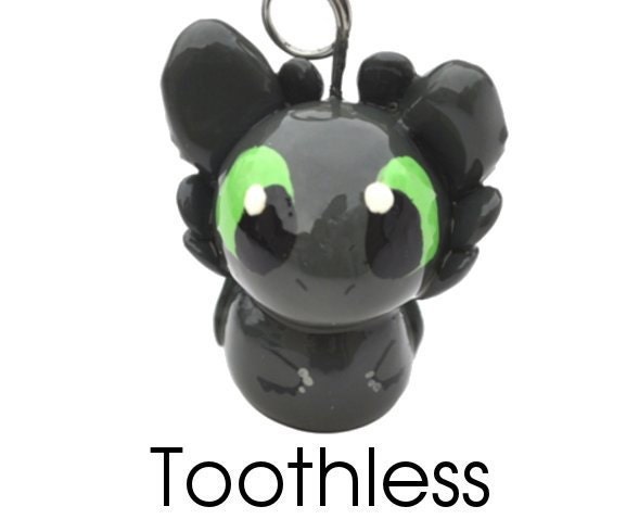 GLOWING Toothless the Dragon cell phone charm How to Train Your Dragon