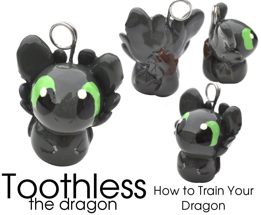 GLOWING Toothless the Dragon cell phone charm How to Train Your Dragon