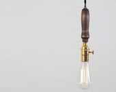 Wooden Handle Pendant Lamp - Trouble Light SALE