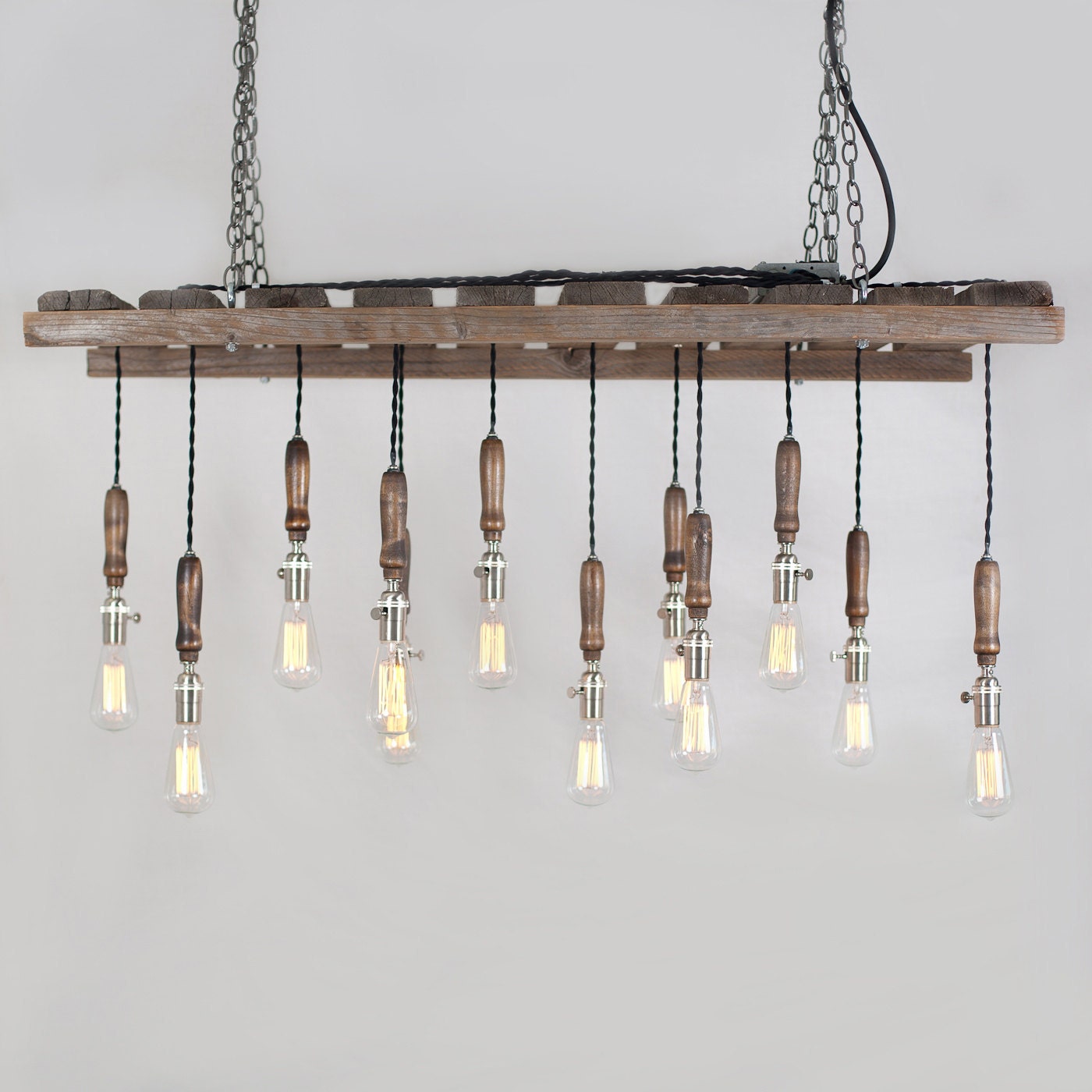 Wood Pallet Chandelier - 12 Bulb