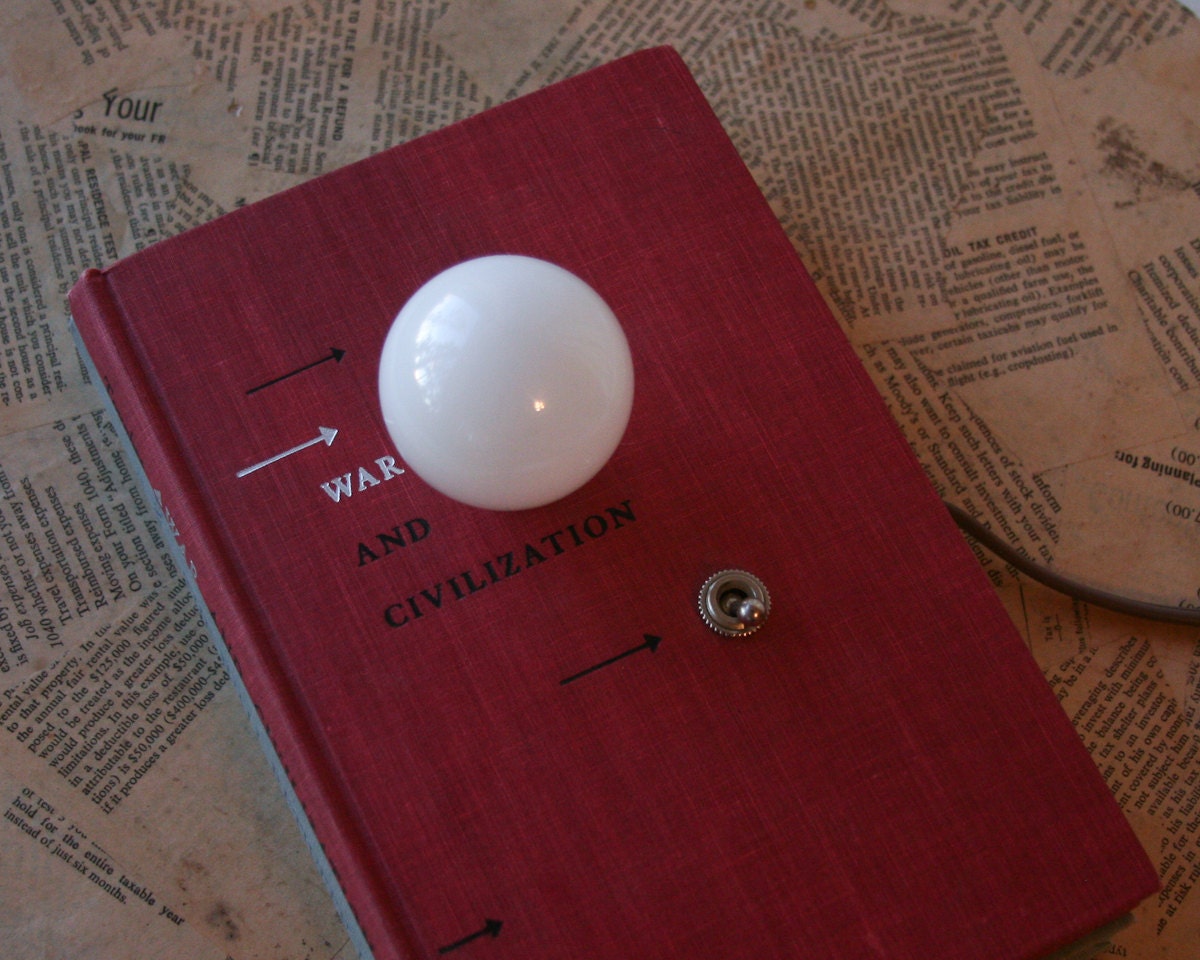 Clearance Sale - Hardback Book Lamp - War and Civilization
