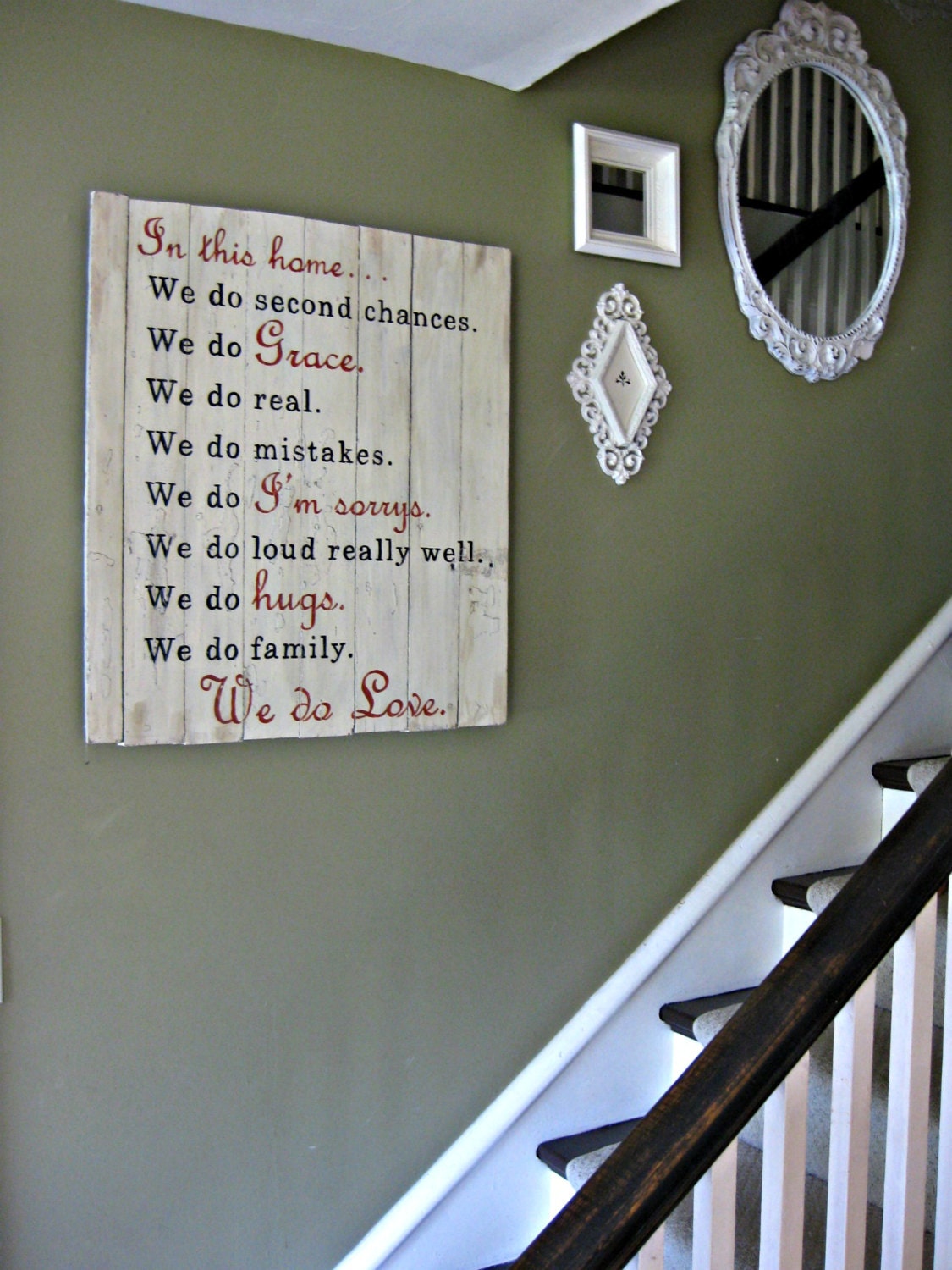 Handpainted wood sign "We Do Love" (RESERVED)