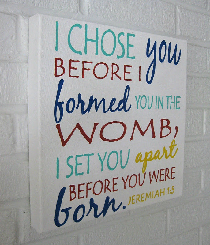 Handpainted Canvas Art With Jeremiah Verse (customized colors)