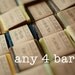 Custom Soap Set -  Any 4 Soap Bars - All Natural Soap,  Handmade Soap, Unscented Soap, Cold Process Soap, Vegan Soap
