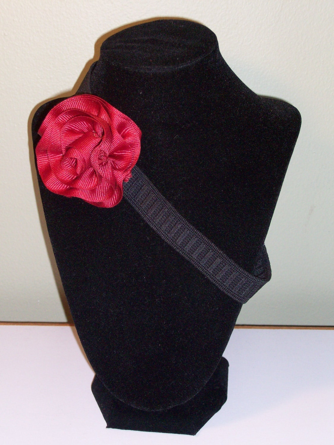 Red/Maroon Rose Headband