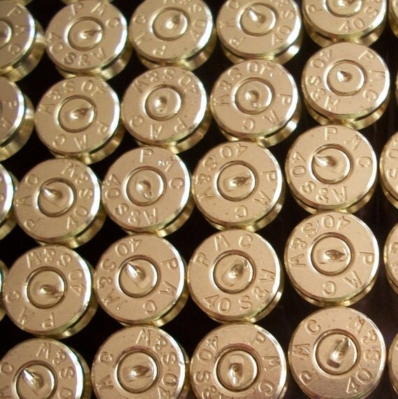 40 Cal Bullet Casings Spent Shells Set of 10 by KEScarvings