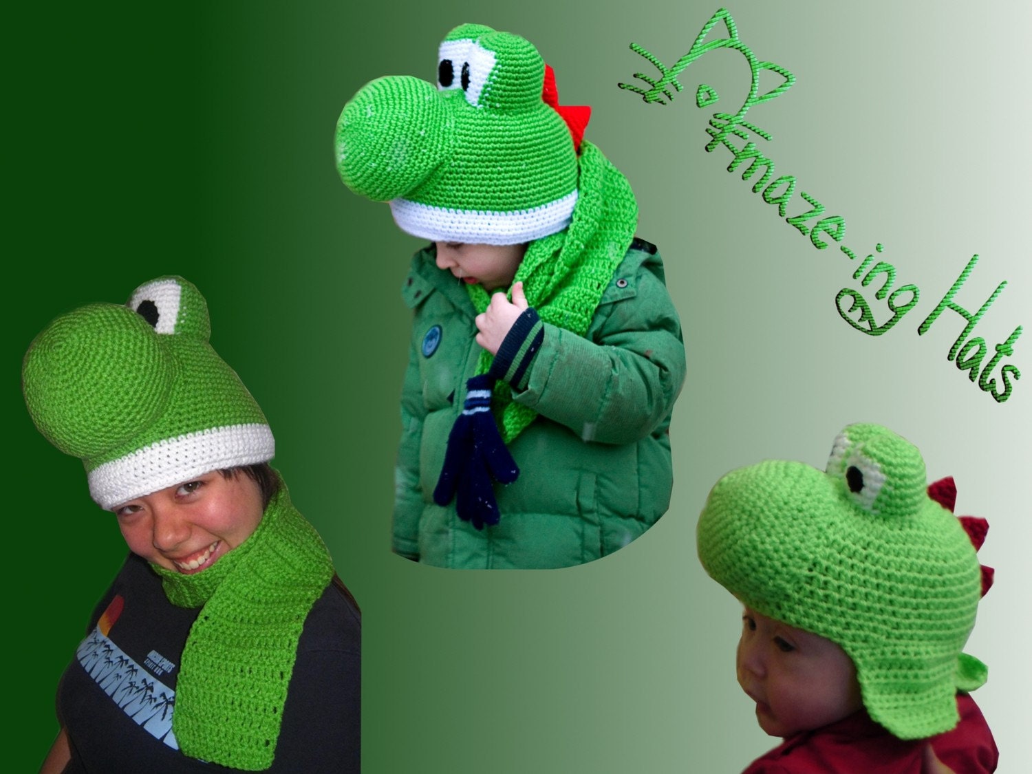 Amaze-ing Baby Yoshi - Inspired Hat - Made to Order