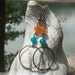 Footloose and Fancy Free Earrings - orange - turquoise blue - stone - hoop