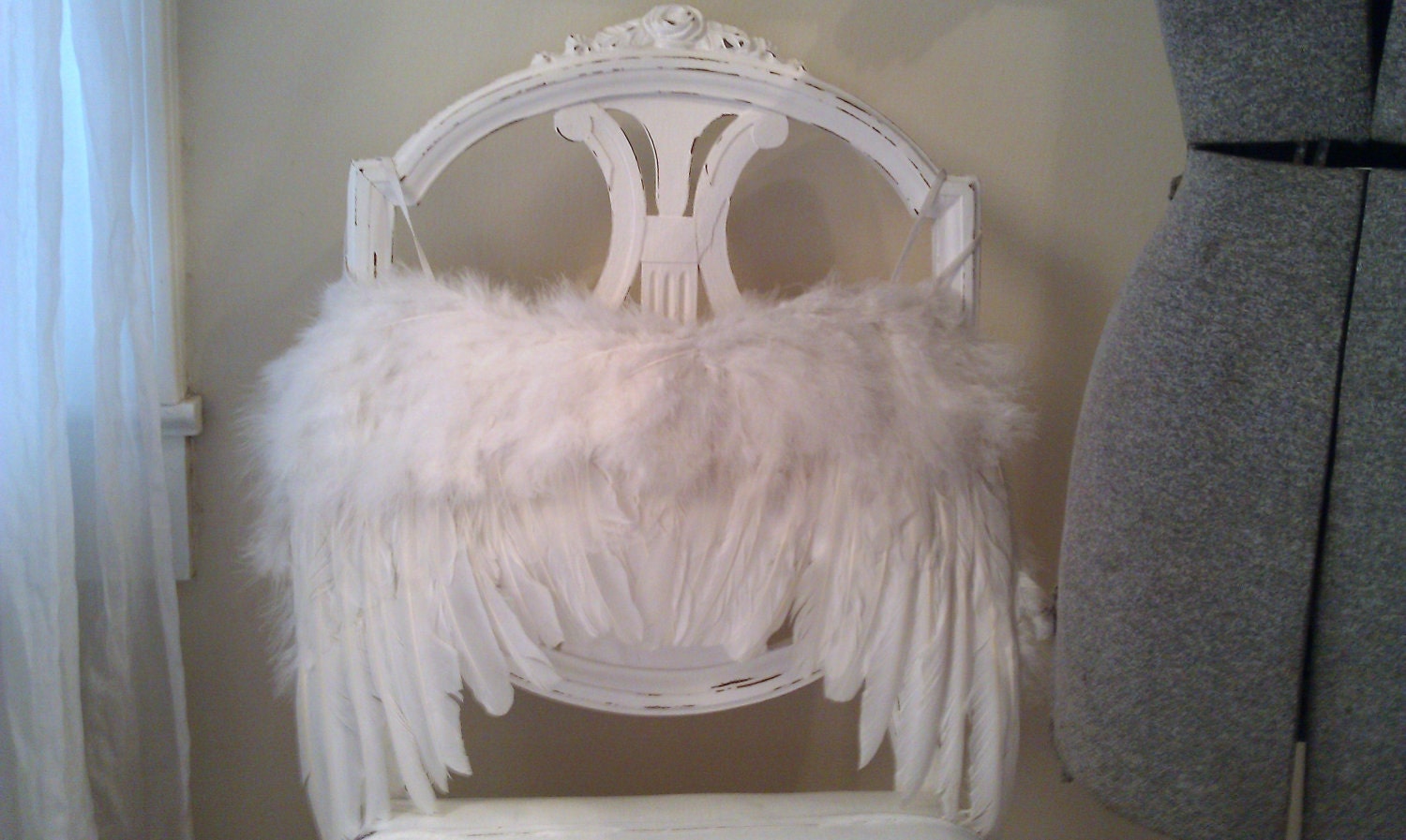 RESERVED for Sharon Only Large Fluffy Romantic Angel Wings