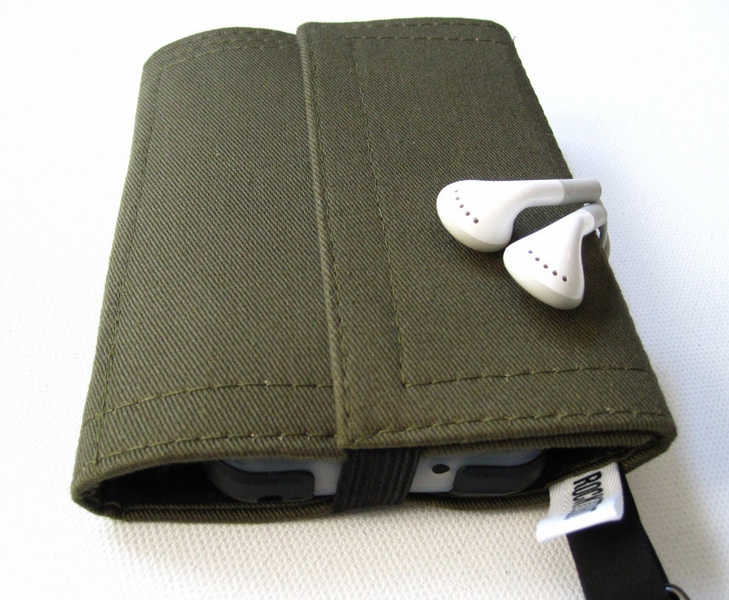 Nerd Herder gadget wallet in Olive Your Wallet for iPhone Android, iPod, camera, SD cards, USB, batteries, guitar picks, IDs, cards, phone