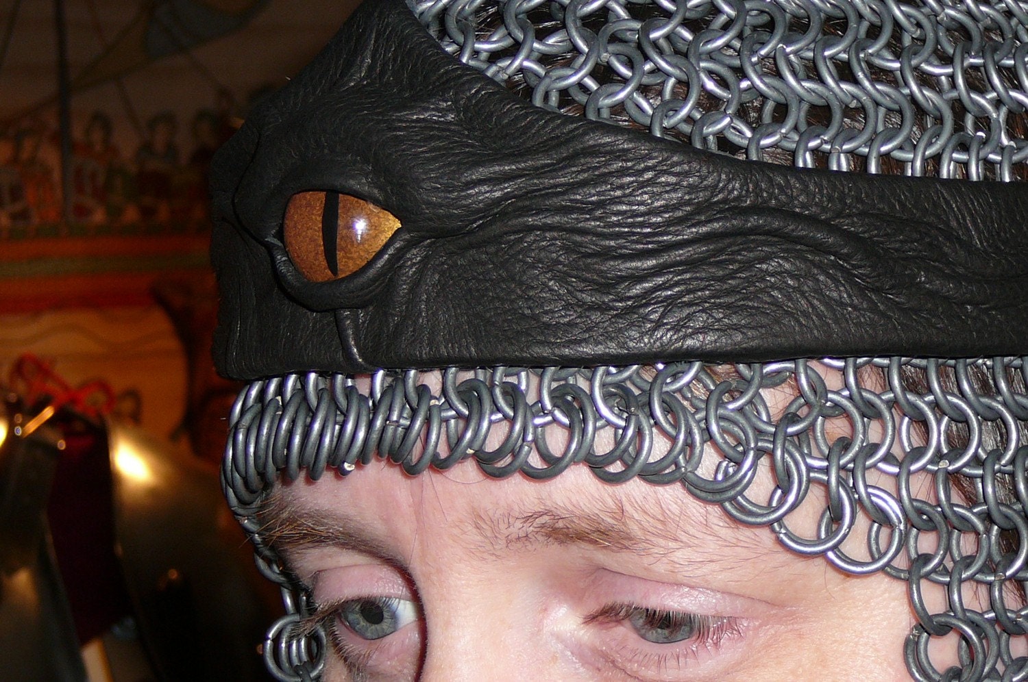 Dragon eye crown (Black leather with Gold eye)