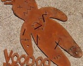 Voodoo Doll Protected Metal Yard Fence Screw Mount Sign