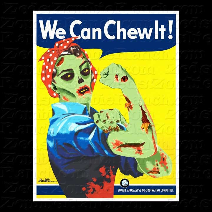 Zombie Shirt - Zombie Rosie the Riveter  We Can Chew It T-Shirt