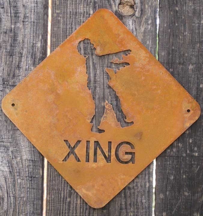 Zombie Crossing Metal Wall Mount Sign