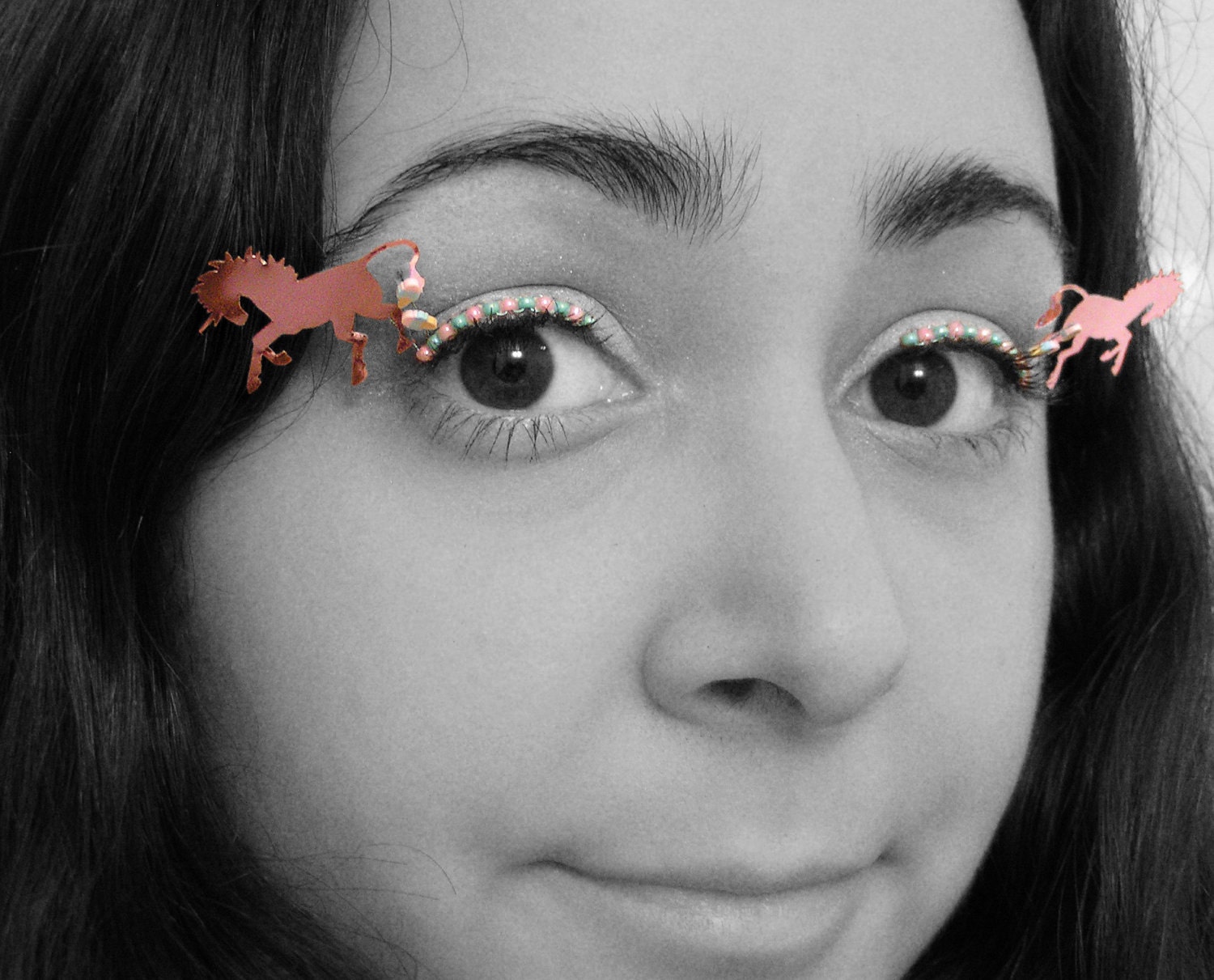 Pastel Unicorn Eyelash Jewelry - false eyelashes for raves, burning man, festivals