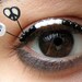Peace Love and Pandas Eyelash Jewelry - black and white beaded rave kandi false eyelashes
