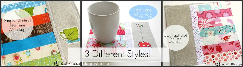 Tea Time Mug Rug - Sewing Tutorial & Patterns in PDF format eBook