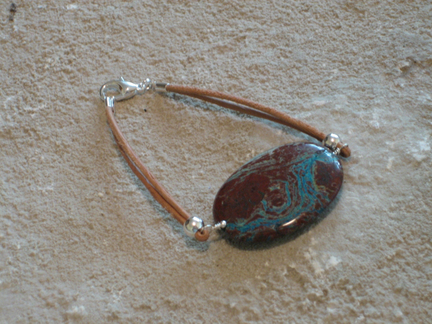 Jasper and Leather Bracelet