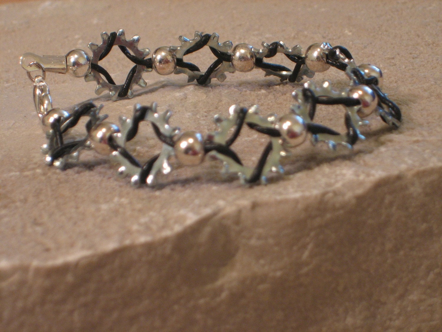 Xhalax Leather and Gears Bracelet