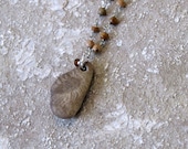 Lake Michigan Fossil Stone Pendant Necklace