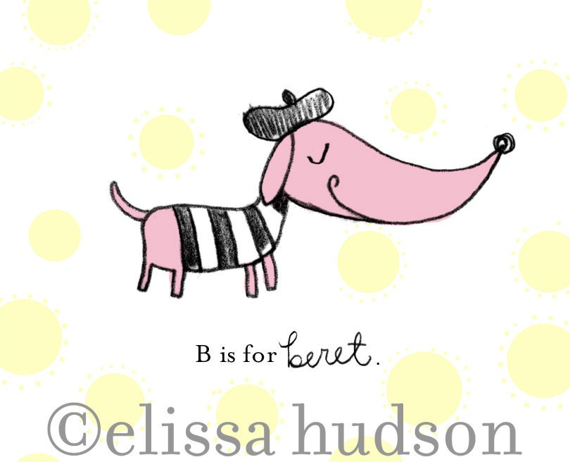 Dachshund Beret Print