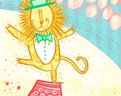 Lion Ringmaster Circus Wall Art Print
