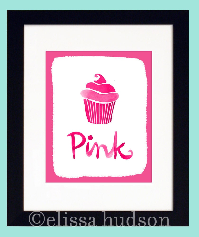 Wall Art Print Color Series- Pink Cupcake