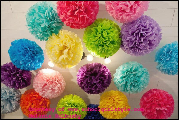 Set of 10 Tissue paper poms. Baby shower, Bridal shower, Birthday party Decorations.
