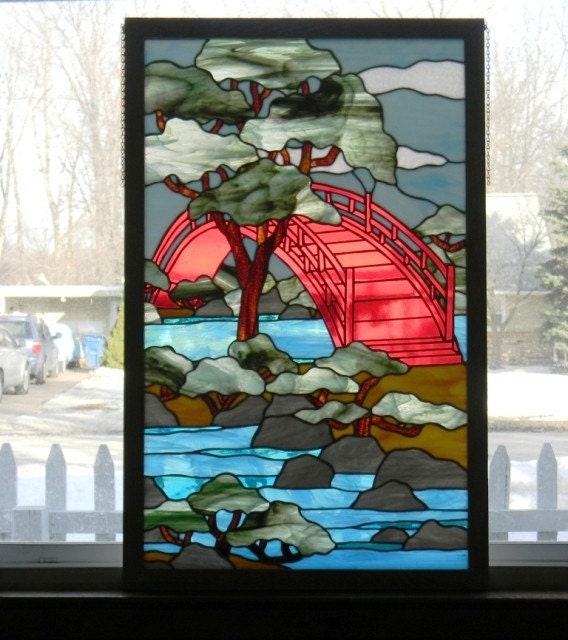 Stained Glass Panel Bridge of Tranquility by GailsGlassGarden