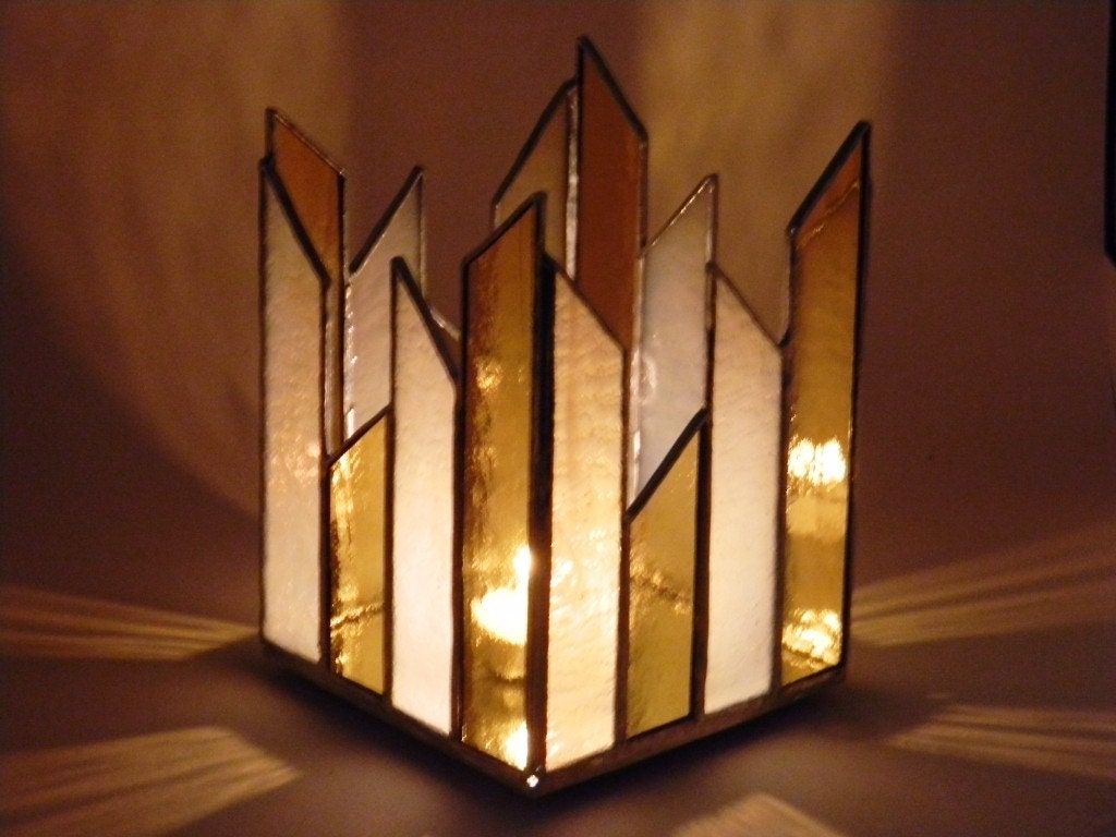 Stained Glass Candle Holder For Votive Or By Gailsglassgarden 4481