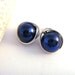 Navy Blue Glass Pearl Earrings with Sterling Silver, Stud or Dangle, Nautical Wedding, Monaco Blue