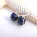 Navy Blue Glass Pearl Earrings with Sterling Silver, Stud or Dangle, Nautical Wedding, Monaco Blue