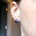 Navy Blue Glass Pearl Earrings with Sterling Silver, Stud or Dangle, Nautical Wedding, Monaco Blue