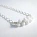 White Beaded Necklace, Modern, Mini Czech Glass Beads
