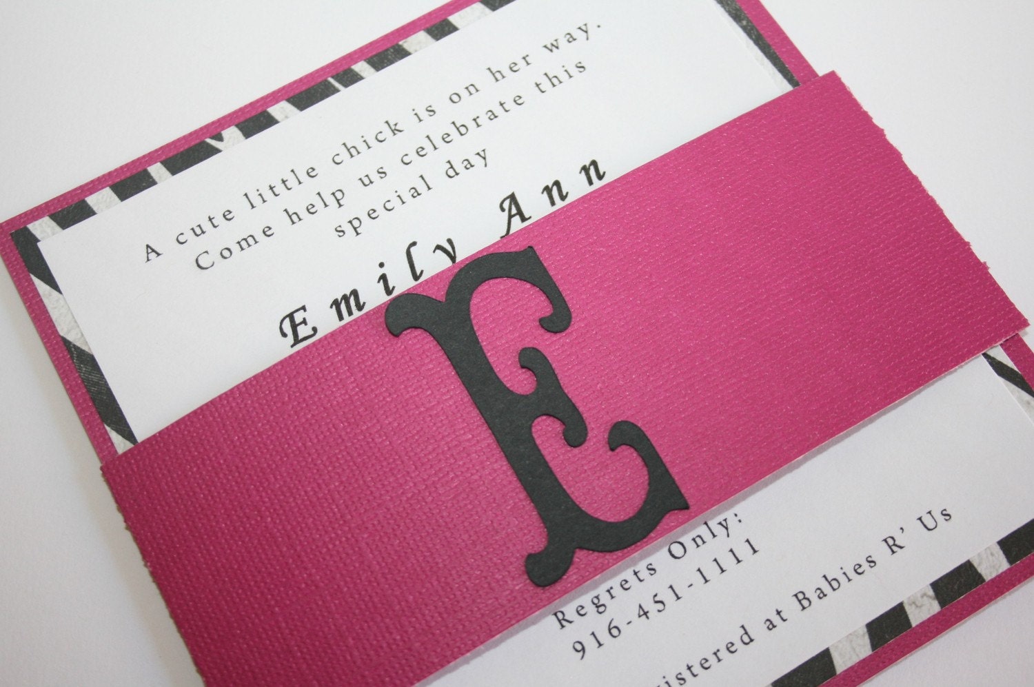 Hot Pink and Zebra Invitations