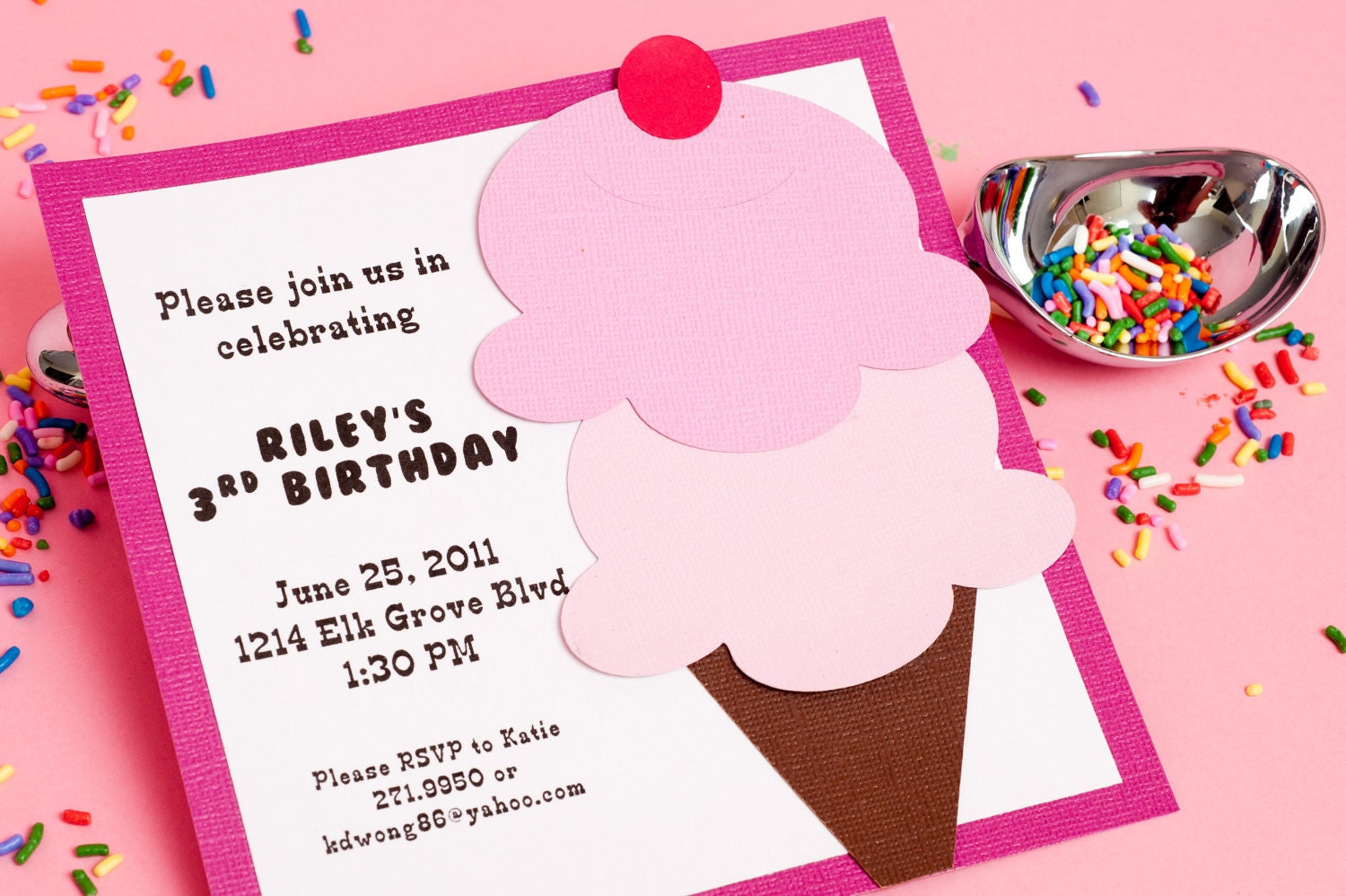Ice Cream Birthday Invitation