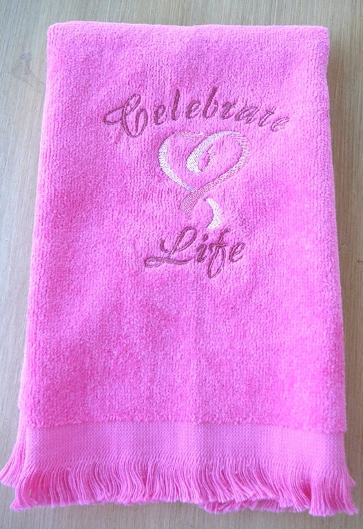 Celebrate Life Breast Cancer Awareness Fingertip Towel
