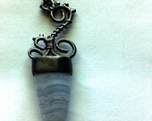 lavender rose necklace... sterling silver and blue lace agate necklace