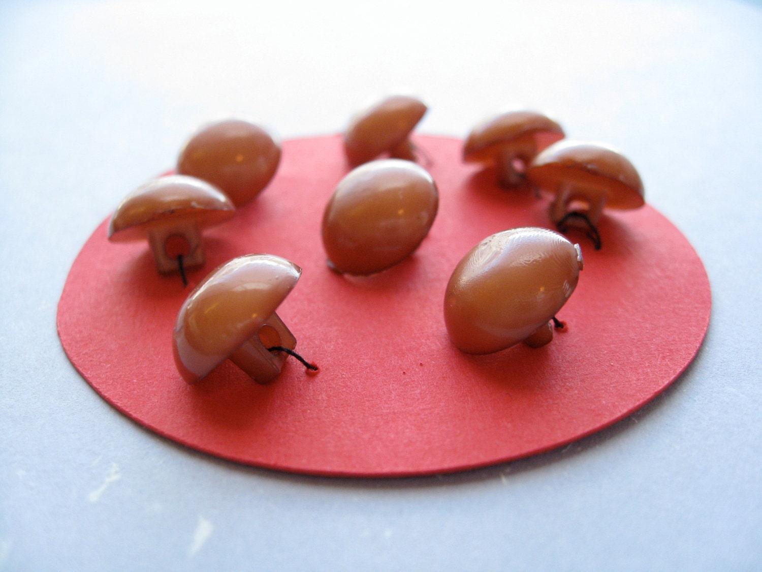 8 Vintage Buttons Tan Boot Buttons Destash