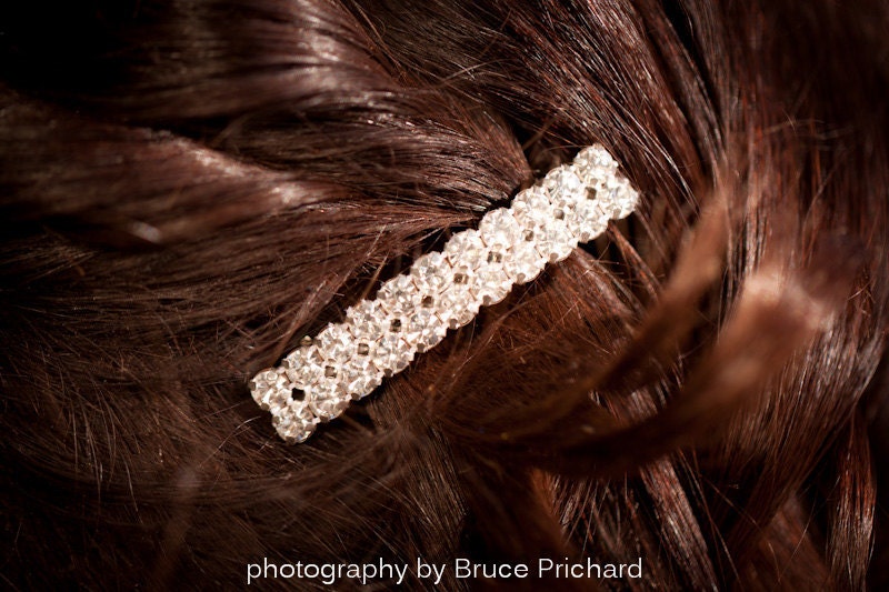 Wedding Hair, Bridal Barrette, Rhinestone Hair Clip, Crystal Barrette, Bridal Comb